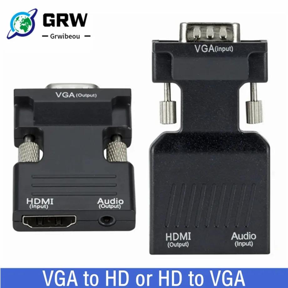 Grwibeou VGA to HDMI ȣȯ   , 1080P HDMI-VGA  ̺, PC ƮϿ HDTV Ϳ